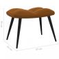 Preview: Relaxsessel mit Hocker Braun Samt