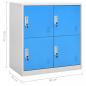 Preview: Schließfachschrank Hellgrau und Blau 90x45x92,5 cm Stahl