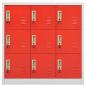 Preview: Schließfachschrank Hellgrau und Rot 90x45x92,5 cm Stahl