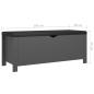 Preview: Sitzbank mit Stauraum und Kissen Grau 105x40x45cm Holzwerkstoff