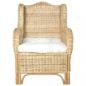 Preview: Sessel mit Kissen Natur-Rattan und Leinen