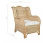 Preview: Sessel mit Kissen Natur-Rattan und Leinen