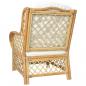 Preview: Sessel mit Kissen Natürliches Rattan und Leinen