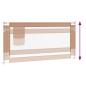 Preview: Kleinkind-Bettschutzgitter Taupe 180x25 cm Stoff