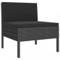 Preview: 5-tlg. Garten-Lounge-Set mit Auflagen Poly Rattan Schwarz