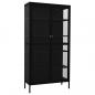 Preview: Vitrine Schwarz 90x40x180 cm Stahl und Gehärtetes Glas  