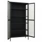 Preview: Vitrine Anthrazit 90x40x180 cm Stahl und Gehärtetes Glas  
