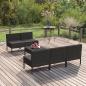Preview: ARDEBO.de - 6-tlg. Garten-Lounge-Set mit Auflagen Poly Rattan Schwarz