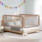 Preview: Kleinkind-Bettschutzgitter Taupe 200x25 cm Stoff