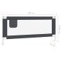 Preview: Kleinkind-Bettschutzgitter Dunkelgrau 200x25 cm Stoff