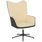 Preview: Relaxsessel mit Hocker Cremeweiß Samt und PVC
