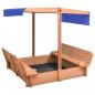 Preview: ARDEBO.de - Sandkasten mit Dach Tannenholz 112x112x112 cm