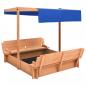 Preview: Sandkasten mit Dach Tannenholz 112x112x112 cm