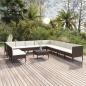 Preview: ARDEBO.de - 12-tlg. Garten-Lounge-Set mit Auflagen Poly Rattan Braun