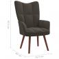 Preview: Relaxsessel mit Hocker Dunkelgrau Samt