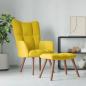 Preview: ARDEBO.de - Relaxsessel mit Hocker Senfgelb Samt