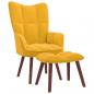 Preview: Relaxsessel mit Hocker Senfgelb Samt