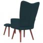 Preview: Relaxsessel mit Hocker Blau Samt