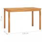 Preview: Garden Esstisch 120x70x77 cm Massiv Teakholz