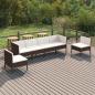 Preview: ARDEBO.de - 6-tlg. Garten-Lounge-Set mit Auflagen Poly Rattan Braun