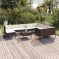 Preview: ARDEBO.de - 11-tlg. Garten-Lounge-Set mit Auflagen Poly Rattan Braun