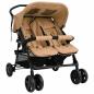 Preview: Zwillingskinderwagen Taupe Stahl