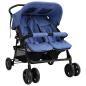 Preview: Zwillingskinderwagen Marineblau Stahl