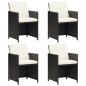 Preview: ARDEBO.de - Gartenstühle 4 Stk. Poly Rattan Schwarz