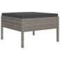 Preview: 11-tlg. Garten-Lounge-Set mit Auflagen Poly Rattan Grau
