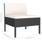 Preview: 7-tlg. Garten-Lounge-Set mit Auflagen Poly Rattan Schwarz