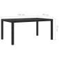 Preview: ARDEBO.de - Gartentisch 150x90x75 cm Gehärtetes Glas Poly Rattan Schwarz