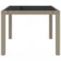Preview: Gartentisch 90x90x75 cm Gehärtetes Glas Poly Rattan Beige
