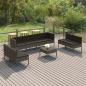 Preview: ARDEBO.de - 9-tlg. Garten-Lounge-Set mit Auflagen Poly Rattan Grau