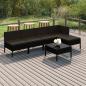 Preview: ARDEBO.de - 6-tlg. Garten-Lounge-Set mit Auflagen Poly Rattan Schwarz