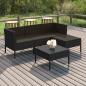 Preview: ARDEBO.de - 5-tlg. Garten-Lounge-Set mit Auflagen Poly Rattan Schwarz