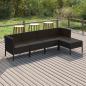 Preview: ARDEBO.de - 5-tlg. Garten-Lounge-Set mit Auflagen Poly Rattan Schwarz