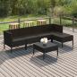 Preview: ARDEBO.de - 6-tlg. Garten-Lounge-Set mit Auflagen Poly Rattan Schwarz