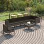 Preview: ARDEBO.de - 8-tlg. Garten-Lounge-Set mit Auflagen Poly Rattan Grau