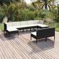 Preview: ARDEBO.de - 9-tlg. Garten-Lounge-Set mit Auflagen Poly Rattan Schwarz
