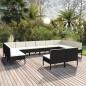Preview: ARDEBO.de - 12-tlg. Garten-Lounge-Set mit Auflagen Poly Rattan Schwarz