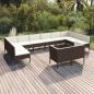Preview: ARDEBO.de - 12-tlg. Garten-Lounge-Set mit Auflagen Poly Rattan Braun