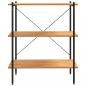 Preview: Regal mit 3 Böden Schwarz und Eiche-Optik 80x40x92 cm