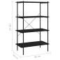 Preview: Regal mit 4 Böden Schwarz 80x40x130 cm