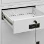 Preview: Büroschrank Hellgrau 90x40x180 cm Stahl und Gehärtetes Glas