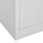 Preview: Büroschrank Hellgrau 90x40x180 cm Stahl und Gehärtetes Glas