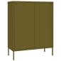 Preview: Schubladenschrank Olivgrün 80x35x101,5 cm Stahl    