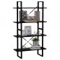 Preview: Bücherregal 4 Fächer Schwarz 80x30x140 cm Holzwerkstoff