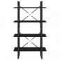 Preview: Bücherregal 4 Fächer Schwarz 80x30x140 cm Holzwerkstoff