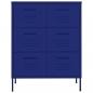 Preview: Schubladenschrank Marineblau 80x35x101,5 cm Stahl    