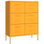Preview: Schubladenschrank Senfgelb 80x35x101,5 cm Stahl    